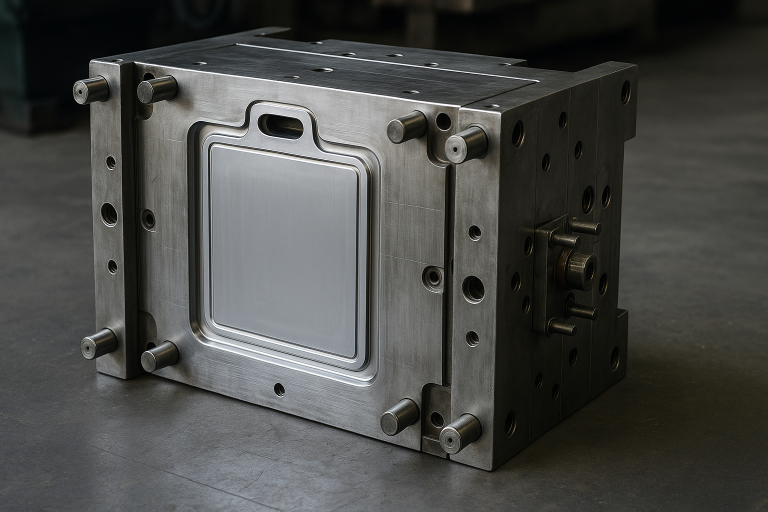 A visual representation of a plastic injection mold for a custom chopping board, highlighting the significant tooling investment required for mass production, a key negotiation point in sourcing.