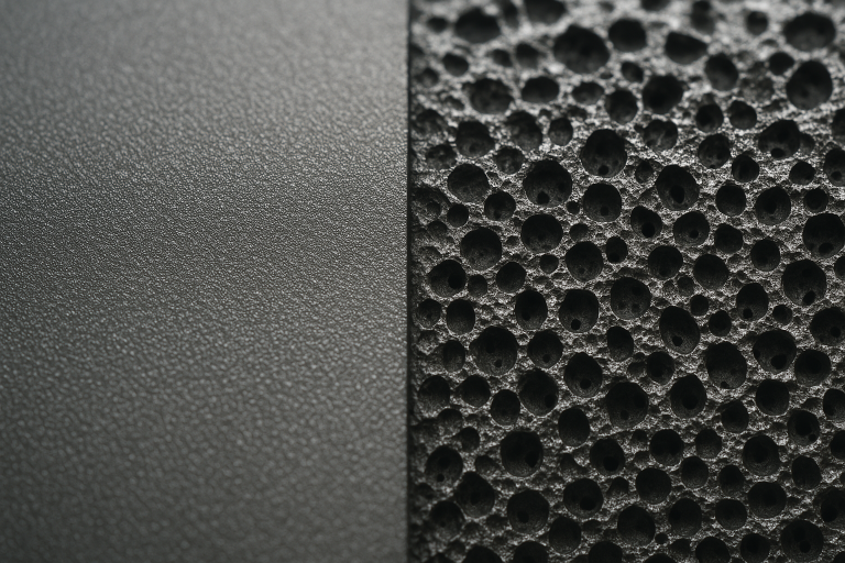 A micro-level image of a PVD coated surface revealing its dense, uniform structure, illustrating why its molecular bond provides superior durability compared to the porous surface of traditional plating, highlighting the quality difference at a fundamental level.