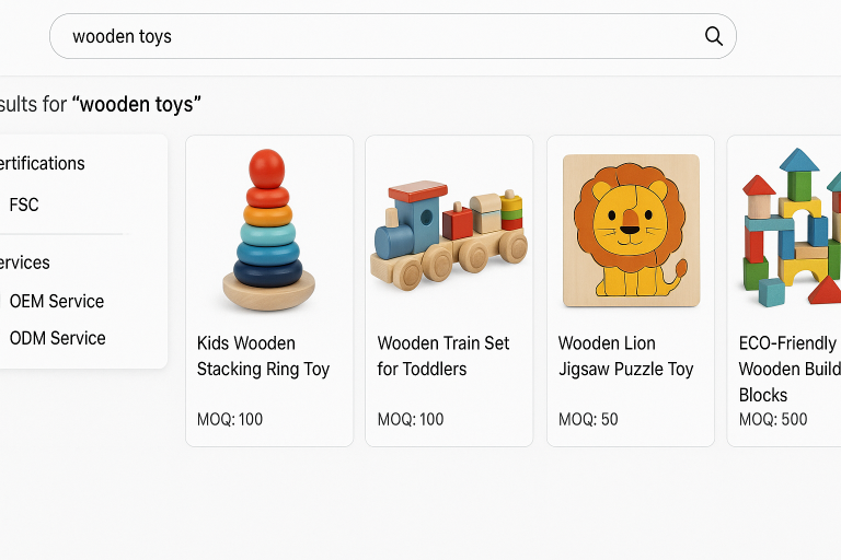 A screenshot of a typical B2B platform's search results for 